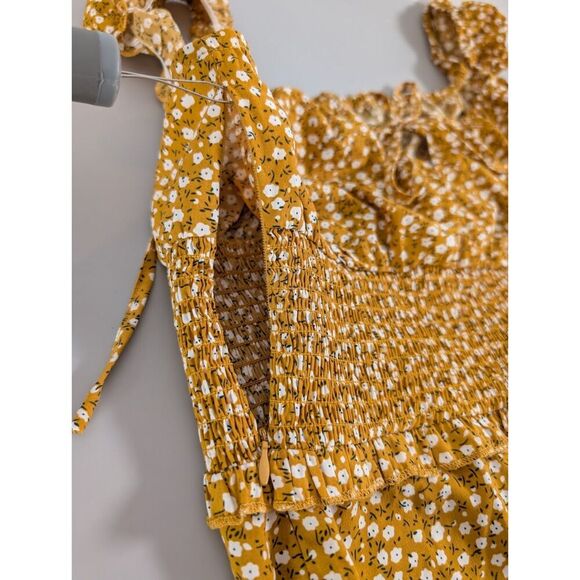 2 Boho Dress Women Medium Multicolor Ditsy Floral Print Smocked Ruffled Coquette - Picture 15 of 15